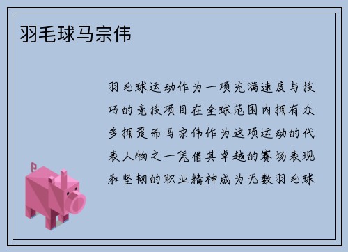 羽毛球马宗伟